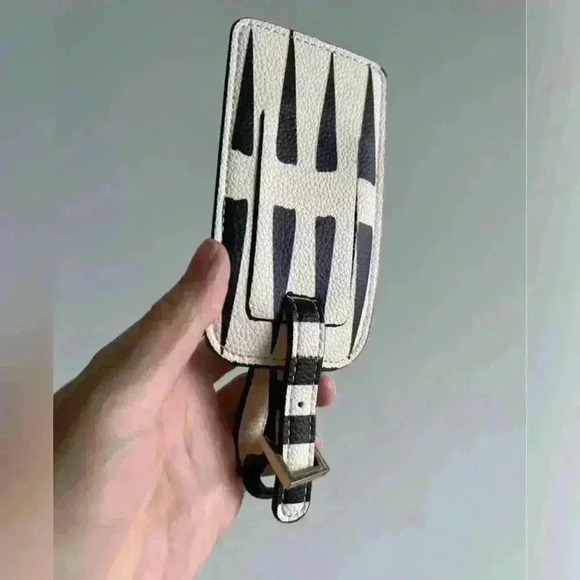 Indigo Black and White Graphic Cute Unisex Travel Passport Holder and Bag Tag - Picture 4 of 7